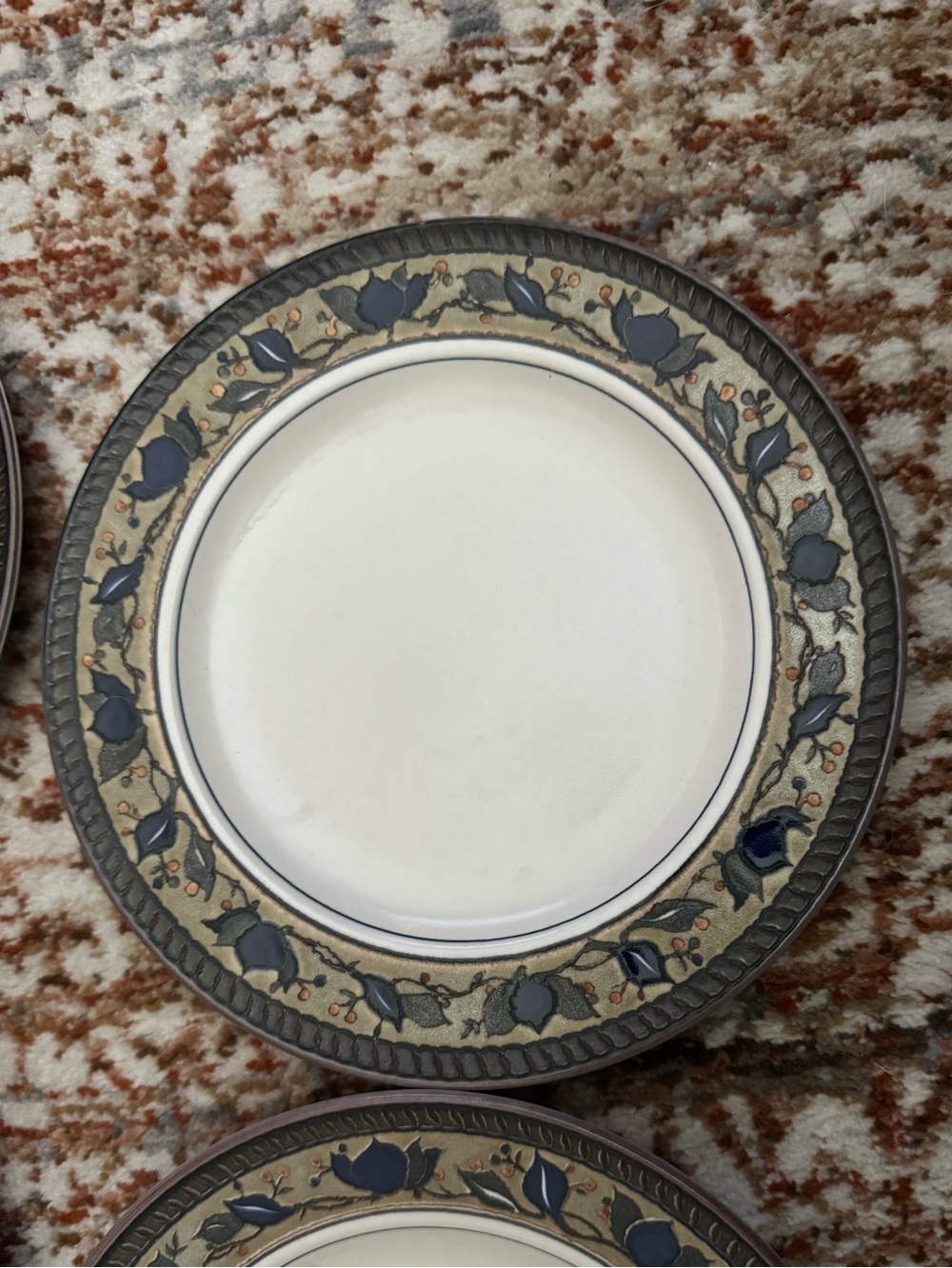 Mikasa “Arabella Navy Floral Border Salad Plate with Cream Center & Gold Accent